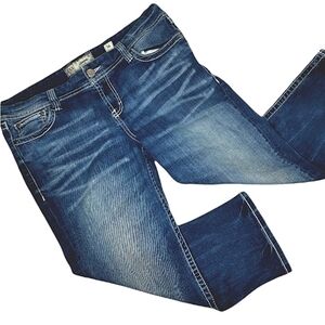 BKE Harper EUC Women's 6 Curvy Embroidered Hand Sanded and  BPL1107 Crop Jeans